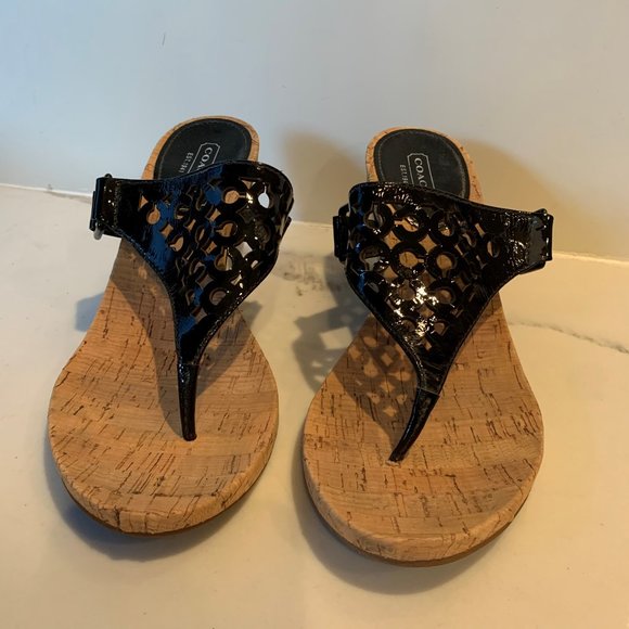 Coach patent leather cork wedges - Picture 8 of 8